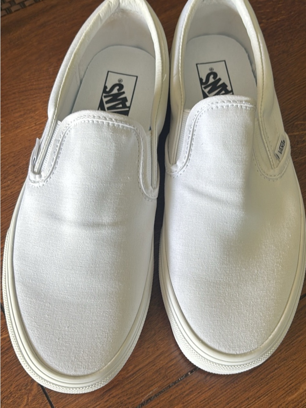 Vans White Slip-On Canvas Sneakers